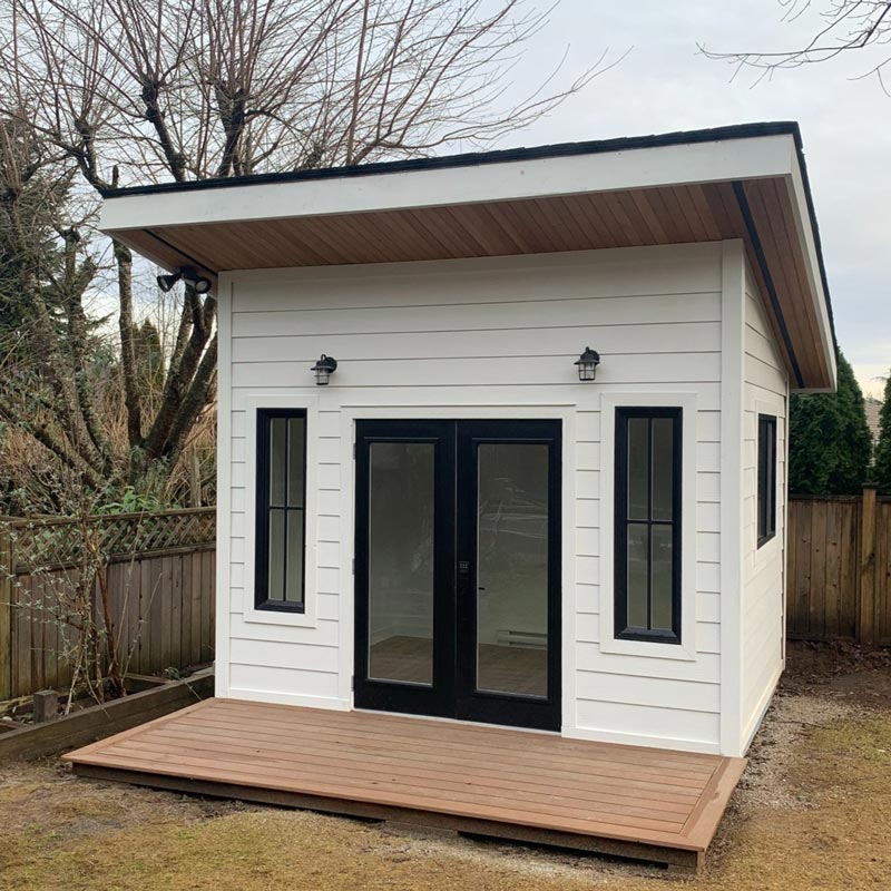 white backyard studio