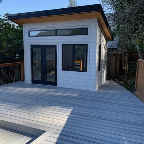 new backyard studio and deck